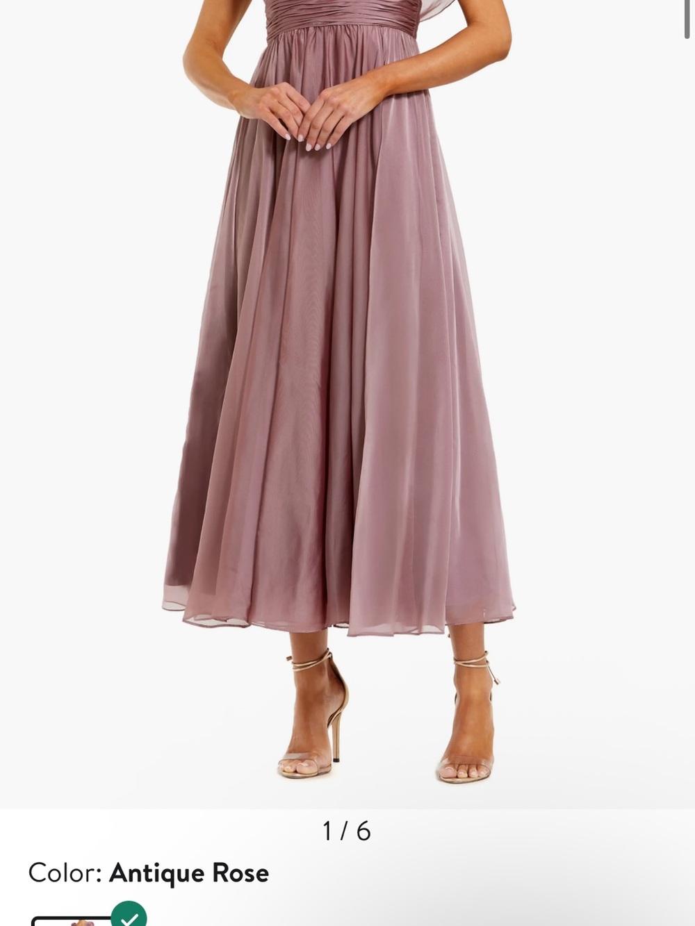 Mac Duggal Antique Rose Chiffon Midi Dress